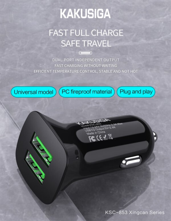 KSC-853 XINGCAN Intelligent Dual Port Car Charger - Image 3