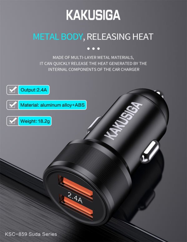 KSC-859 SUDA Dual Port car charger - Image 3