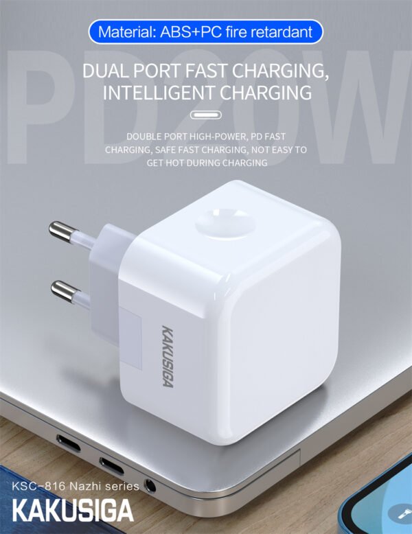 KSC-816 NAZHI Series Dual Port PD20W Smart Charger(EU) - Image 4