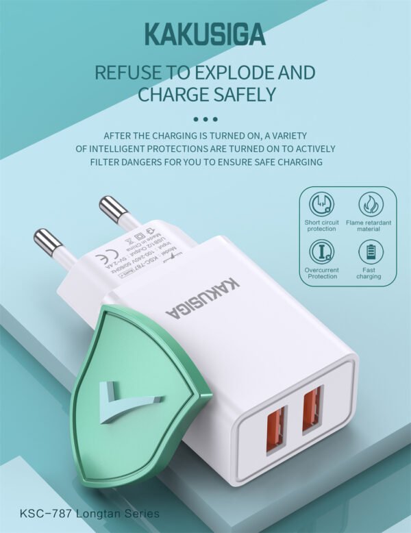 KSC-787 LONGTAN Series Dual Port Smart Charger (EU) - Image 3