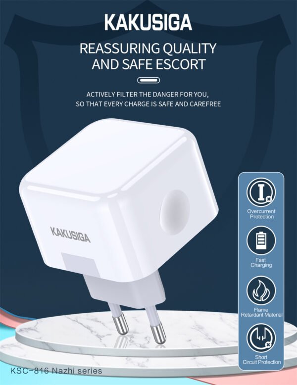 KSC-816 NAZHI Series Dual Port PD20W Smart Charger(EU) - Image 3