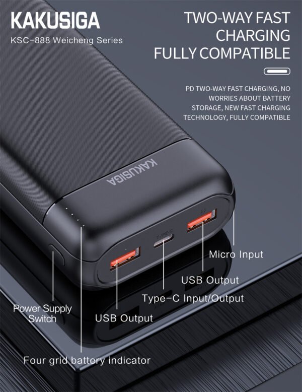 KSC-888 WEICHENG Seris Power Bank 20000mAh PD20W+22.5W - Image 3