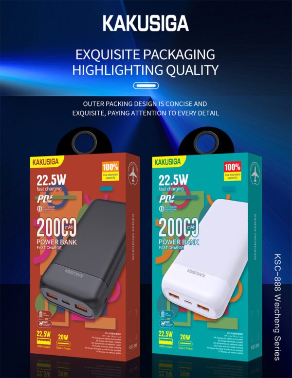 KSC-888 WEICHENG Seris Power Bank 20000mAh PD20W+22.5W - Image 4