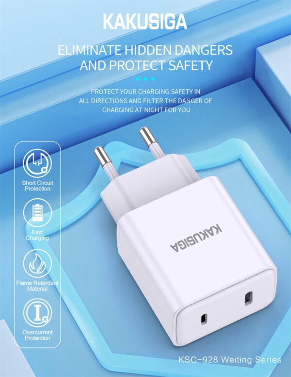 KSC-928 WEITING series PD20W Dual port reverse fast charge charger (EU) - Image 3