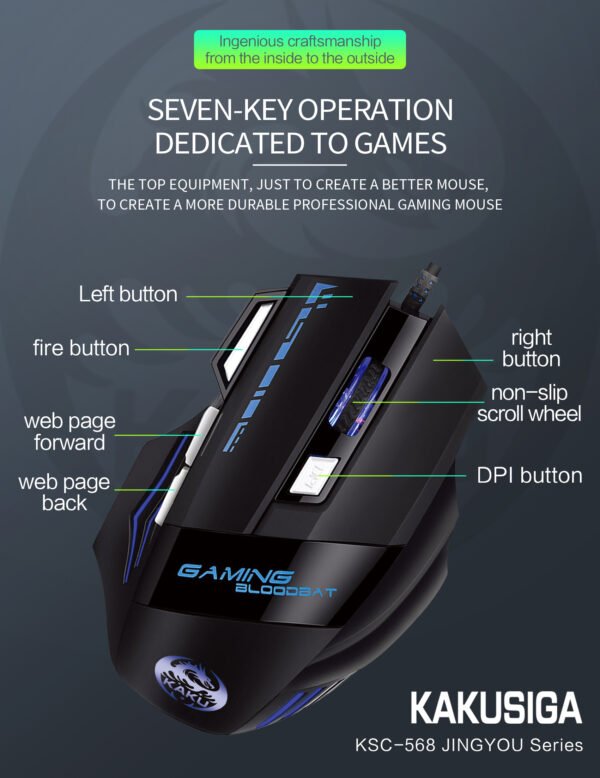 KSC-568 JINGYOU gaming dazzle luminous mouse - Image 3