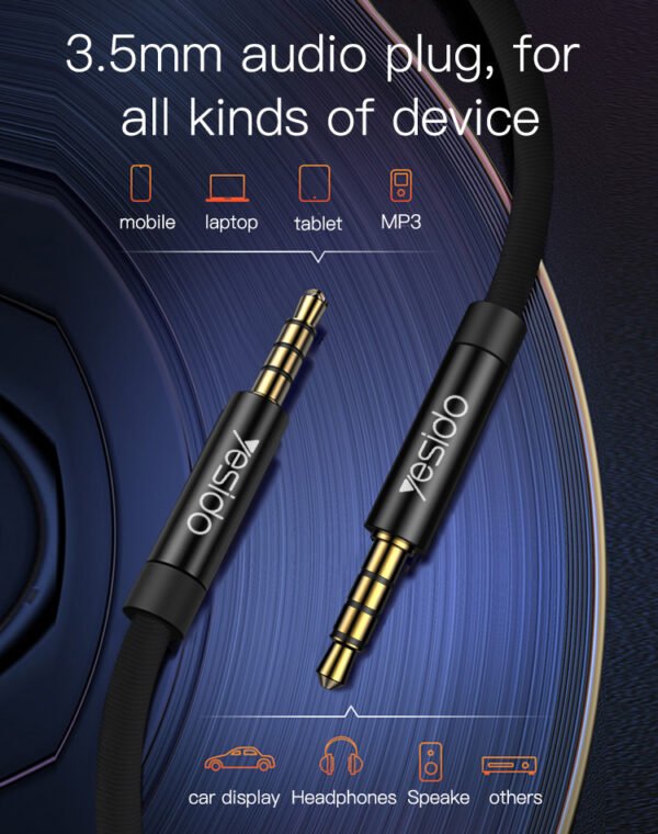 Yesido YAU39 AUX 3.5MM Male To Male Audio Cable - Image 3