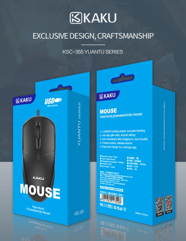 KSC-355 YUANTU three- button  optical mouse - Image 2