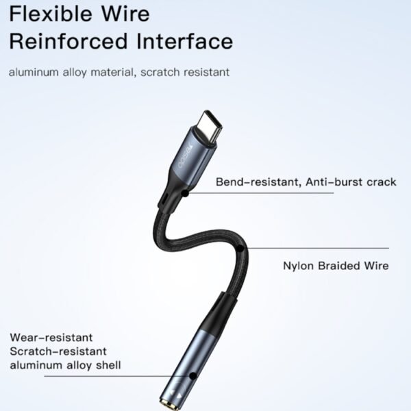 Yesido YAU38 Audio Cable Type-C To 3.5MM  Headphone Adapter - Image 3