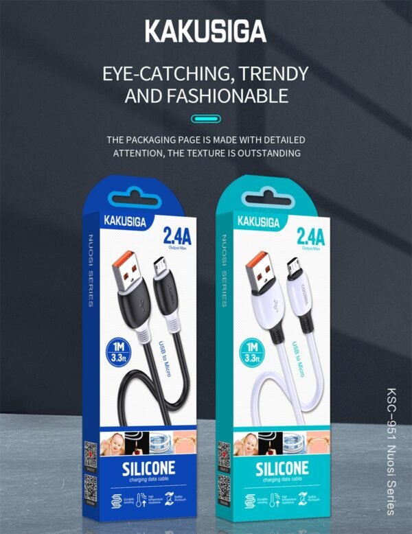 KSC-951 NUOSI Sillicone charging data Cable (Micro)