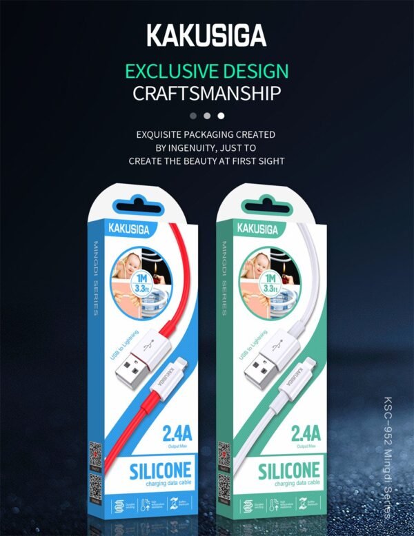 KSC-952 MINGDI Sillicone charging data Cable (Lightning)